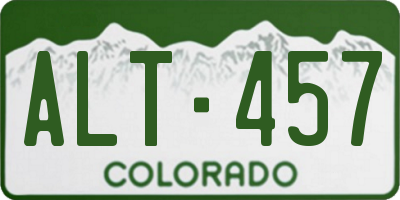 CO license plate ALT457