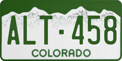 CO license plate ALT458