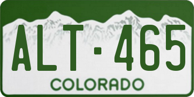 CO license plate ALT465