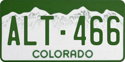 CO license plate ALT466