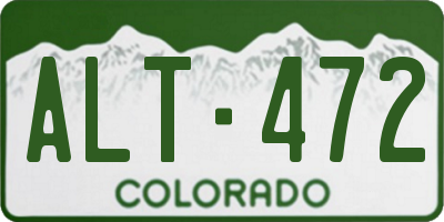 CO license plate ALT472