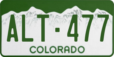 CO license plate ALT477