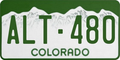 CO license plate ALT480