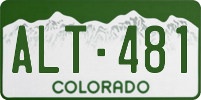CO license plate ALT481