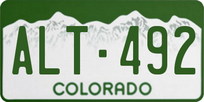 CO license plate ALT492