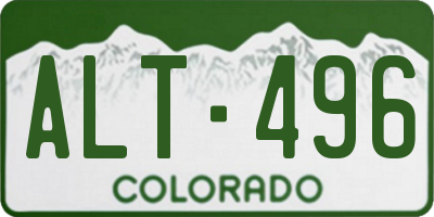 CO license plate ALT496