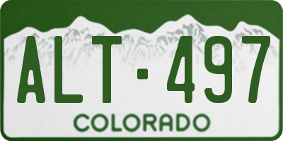 CO license plate ALT497