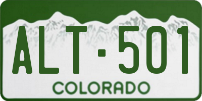 CO license plate ALT501