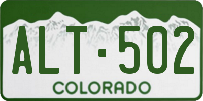 CO license plate ALT502