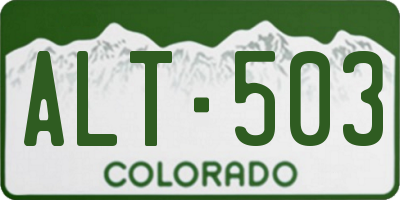 CO license plate ALT503