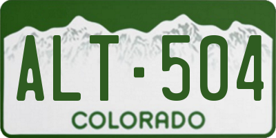 CO license plate ALT504