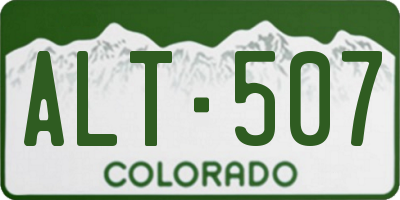 CO license plate ALT507