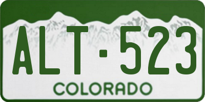 CO license plate ALT523