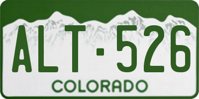 CO license plate ALT526