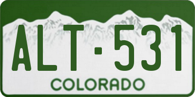 CO license plate ALT531