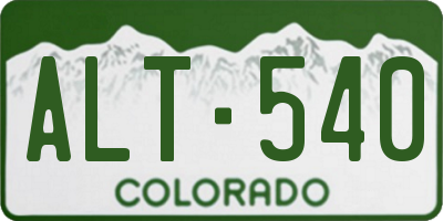 CO license plate ALT540