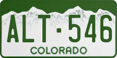 CO license plate ALT546