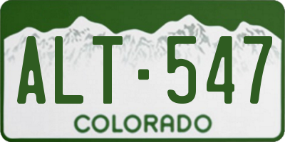CO license plate ALT547