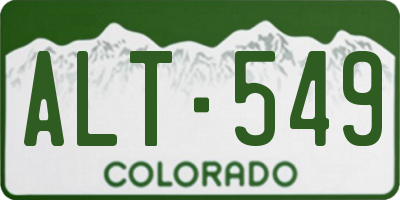CO license plate ALT549