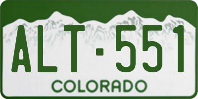CO license plate ALT551