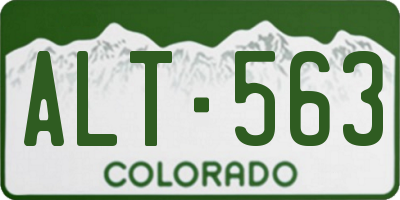 CO license plate ALT563