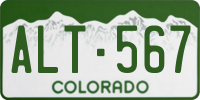 CO license plate ALT567