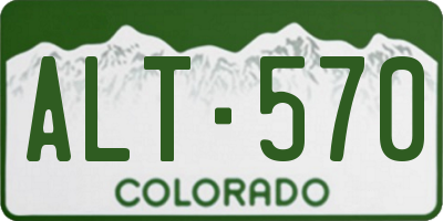 CO license plate ALT570