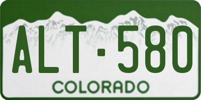 CO license plate ALT580