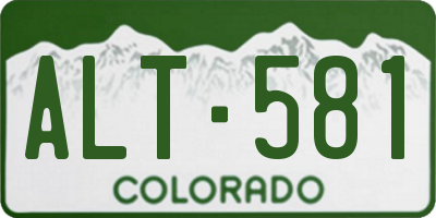 CO license plate ALT581