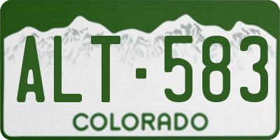 CO license plate ALT583