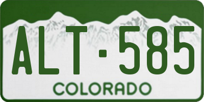 CO license plate ALT585