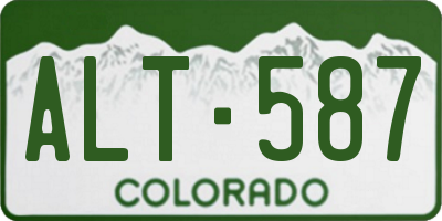 CO license plate ALT587