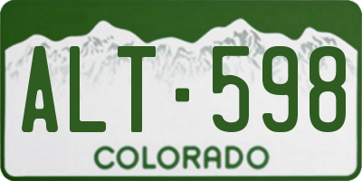CO license plate ALT598