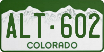 CO license plate ALT602
