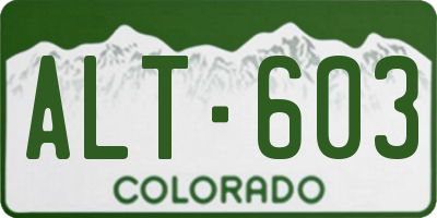 CO license plate ALT603
