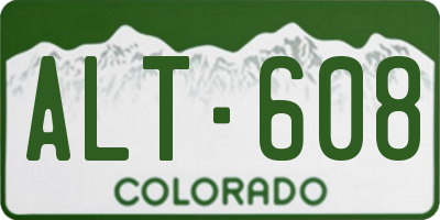 CO license plate ALT608