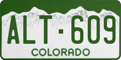 CO license plate ALT609