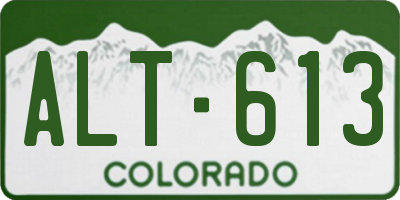 CO license plate ALT613