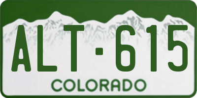 CO license plate ALT615
