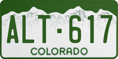 CO license plate ALT617