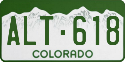 CO license plate ALT618