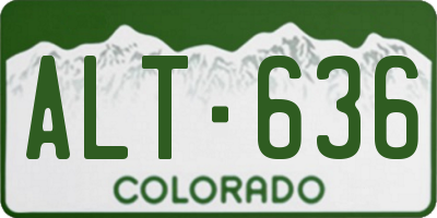 CO license plate ALT636