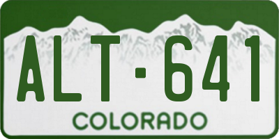 CO license plate ALT641