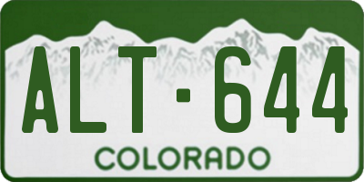 CO license plate ALT644