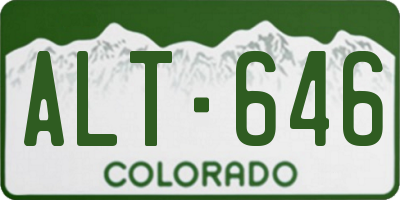 CO license plate ALT646
