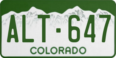 CO license plate ALT647
