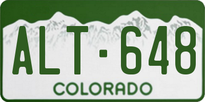 CO license plate ALT648