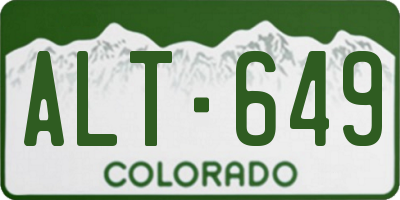 CO license plate ALT649