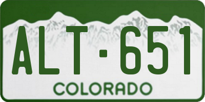 CO license plate ALT651