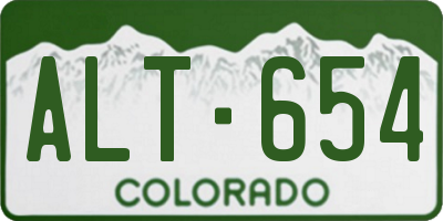 CO license plate ALT654